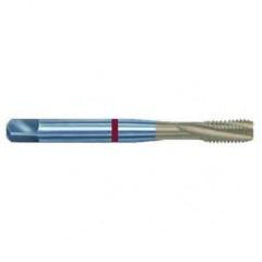 3/4-10 2B 4-Flute PM Cobalt Red Ring Semi-Bottoming 15 degree Spiral Flute Tap-TiN - Caliber Tooling