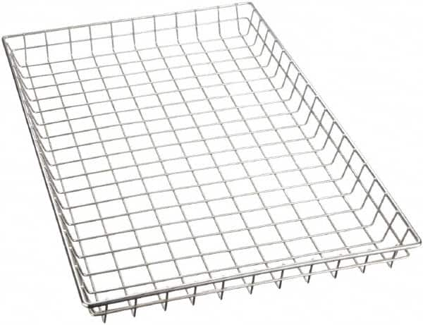 Marlin Steel Wire Products - 16" Deep, Rectangular Steel Wire Basket - 26" Wide x 2" High - Caliber Tooling