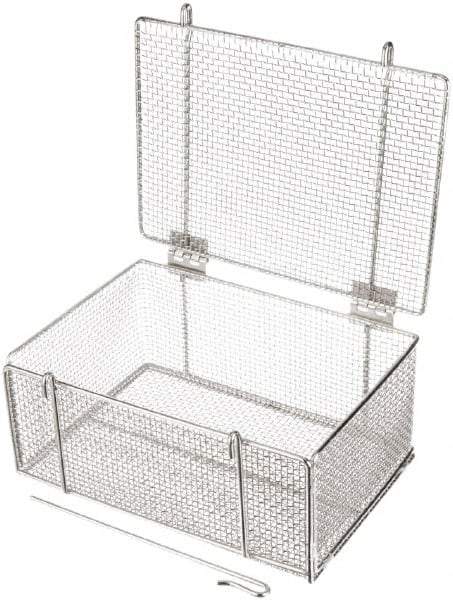 Marlin Steel Wire Products - 10" Deep, Rectangular Stainless Steel Wire Basket - 14" Wide x 6-9/16" High - Caliber Tooling