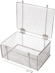 Marlin Steel Wire Products - 10" Deep, Rectangular Stainless Steel Wire Basket - 14" Wide x 6-9/16" High - Caliber Tooling