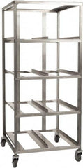 Marlin Steel Wire Products - 21-21/32" Wide x 27" Long x 12-3/4" High Storage Rack Cart - 4 Shelf, 4 Slot, Stainless Steel, 4 Swivel Casters - Caliber Tooling