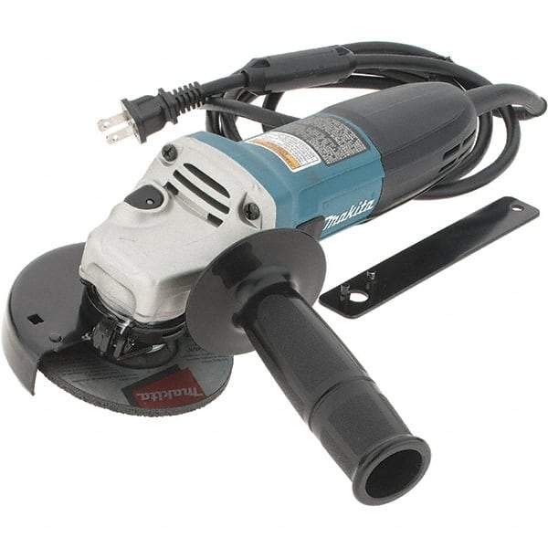 Makita - 4" Wheel Diam, 11,000 RPM, Corded Angle & Disc Grinder - M10x1.5 Spindle - Caliber Tooling