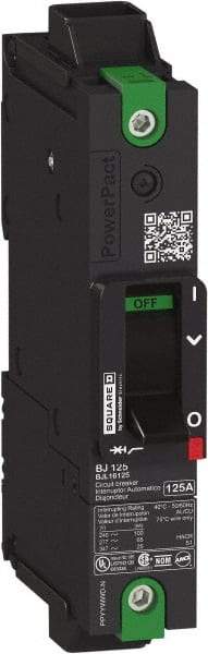 Square D - 110 Amp, 347 VAC, 1 Pole, Unit Mount B-Frame Circuit Breaker - Thermal-Magnetic Trip, 65 kA at 240 VAC, 18 kA at 347 VAC, 35 kA at 277 VAC Breaking Capacity, 14-3/0 AWG - Caliber Tooling