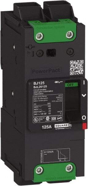 Square D - 80 Amp, 600Y/347 VAC, 2 Pole, Unit Mount B-Frame Circuit Breaker - Thermal-Magnetic Trip, 25 kA at 240 VAC, 18 kA at 277 VAC, 14 kA at 600Y/347 VAC Breaking Capacity, 14-3/0 AWG - Caliber Tooling