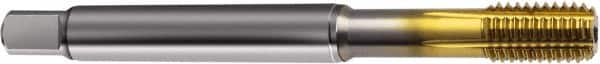 Guhring - M4x0.70 Metric 6HX D6/D7 Thread Limit Bottoming Thread Forming Tap - Powdered Metal High Speed Steel, TiN Finish, 63mm OAL, Right Hand Thread, Series 1725 - Caliber Tooling