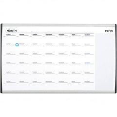 Quartet - 18" High x 30" Wide Magnetic Dry Erase Calendar - Steel, Includes Mounting Kit - Caliber Tooling