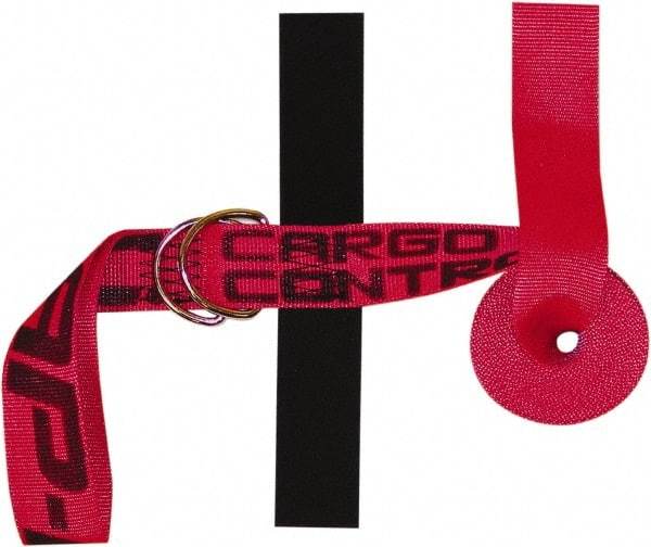 Snap-Loc - 15' Long x 2" Wide, 3,000 Lb Basket Capacity, Polyester & Steel Web Sling - Red, with Cambuckle Tie Down - Caliber Tooling