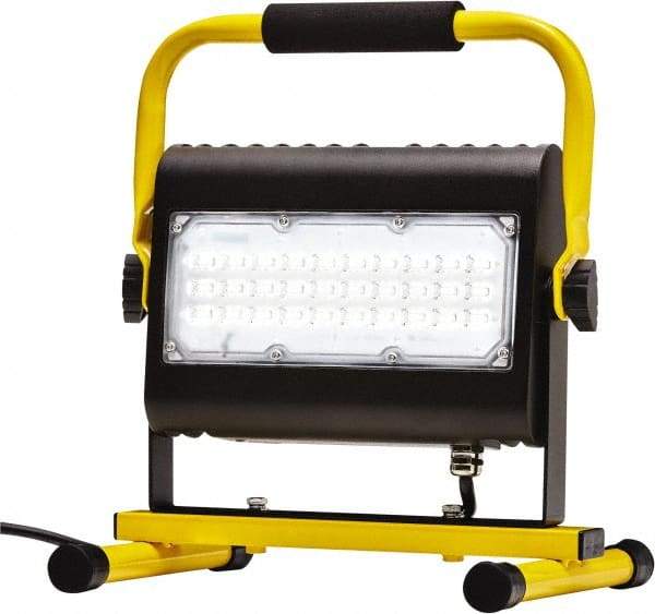 Probuilt Lighting - 120 Volt, 50 Watt, Electric, LED Portable Floor Work Light - 1,524mm Cord, 1 Head, 4,800 Lumens, Aluminum, 12" Long x 10" Wide x 9" High - Caliber Tooling