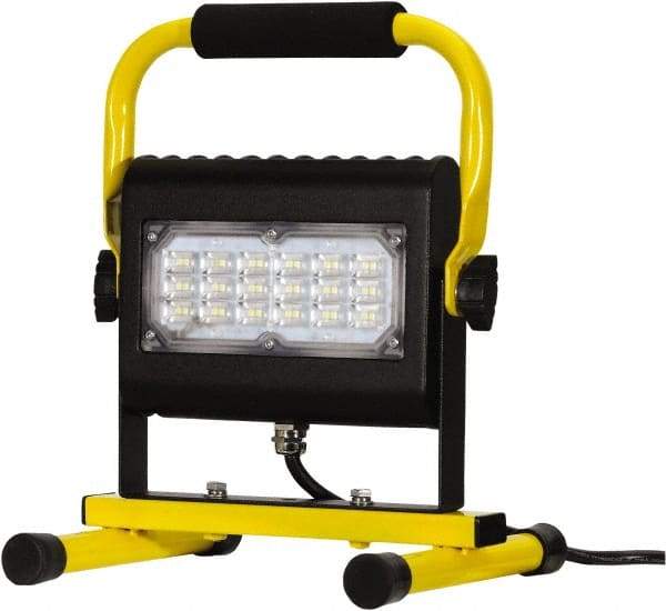 Probuilt Lighting - 120 Volt, 30 Watt, Electric, LED Portable Floor Work Light - 1,524mm Cord, 1 Head, 3,000 Lumens, Aluminum, 12" Long x 8-1/2" Wide x 8" High - Caliber Tooling