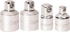 GearWrench - 1/4", 3/8" & 1/2" Drive Slim Line Head Adapter Set - Full Polish Chrome Finish, Various Lengths, Standard Head - Caliber Tooling