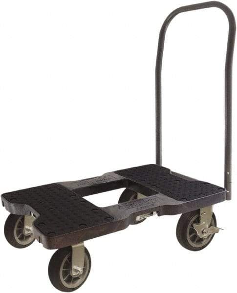 Snap-Loc - 1,500 Lb Capacity Steel Convertible Hand Truck - Polyethylene/Polypropylene Plastic Deck, 20-1/2" OAW, 32" Platform Length x 9-1/2" Platform Height, Rubber Casters - Caliber Tooling