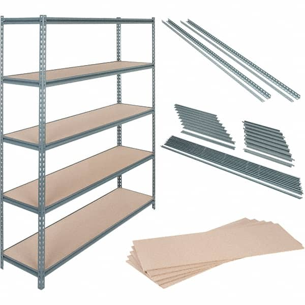 Value Collection - 24" Wide, 18 High, Open Shelving Accessory/Component - 16 Gauge Steel, Powder Coat Finish, Use with Boltless Storage Rack - Caliber Tooling