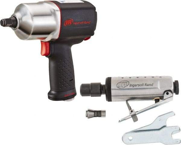 Ingersoll-Rand - 1/2" Drive, 11,000 RPM, 780 Ft/Lb Torque Impact Wrench - Pistol Grip Handle, 1,250 IPM, 5.8 CFM, 90 psi, 1/4" NPTF Inlet - Caliber Tooling