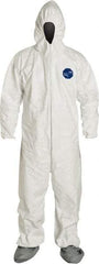 Dupont - Size 4XL Film Laminate General Purpose Coveralls - Zipper Closure - Caliber Tooling