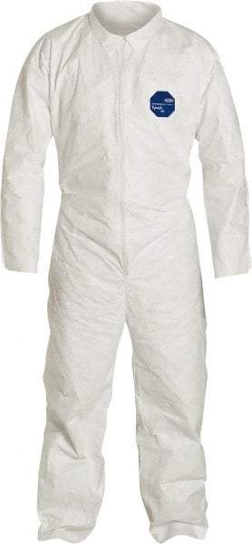 Dupont - Size 4XL Film Laminate General Purpose Coveralls - Zipper Closure - Caliber Tooling