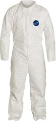 Dupont - Size XL Film Laminate General Purpose Coveralls - White, Zipper Closure, Open Cuffs, Open Ankles, Serged Seams - Caliber Tooling