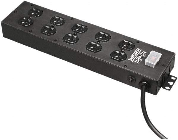 Tripp-Lite - 8 Outlets, 120 VAC15 Amps, 15' Cord, Power Outlet Strip - Keyhole, Tab Mount, 5-15 NEMA Configuration, 17-1/2" Strip - Caliber Tooling