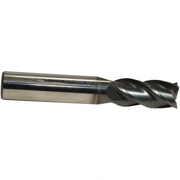 Emuge - 7/16" Diam, 1" LOC, 4 Flute Solid Carbide Roughing & Finishing End Mill - CrN Finish, 2-3/4" OAL, 7/16" Shank Diam, Cylindrical Shank, 38° Helix, Centercutting, Regular Length - Caliber Tooling