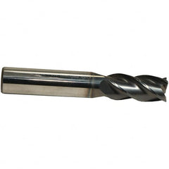 Emuge - 7/16" Diam, 1" LOC, 4 Flute Solid Carbide Roughing & Finishing End Mill - CrN Finish, 2-3/4" OAL, 7/16" Shank Diam, Cylindrical Shank, 38° Helix, Centercutting, Regular Length - Caliber Tooling