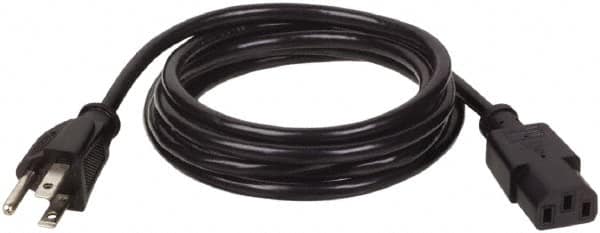 Tripp-Lite - 10', 18/3 Gauge/Conductors, Black Indoor Replacement Cord - 0 Receptacles, 10 Amps, 120 VAC, UL SJT, NEMA 5-15P - Caliber Tooling