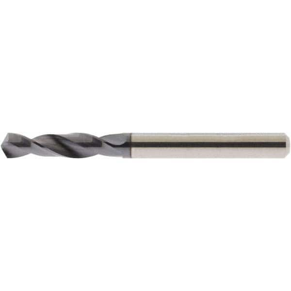 Screw Machine Length Drill Bit: 0.1719″ Dia, 118 °, Solid Carbide AlTiN Finish, Right Hand Cut, Spiral Flute, Straight-Cylindrical Shank