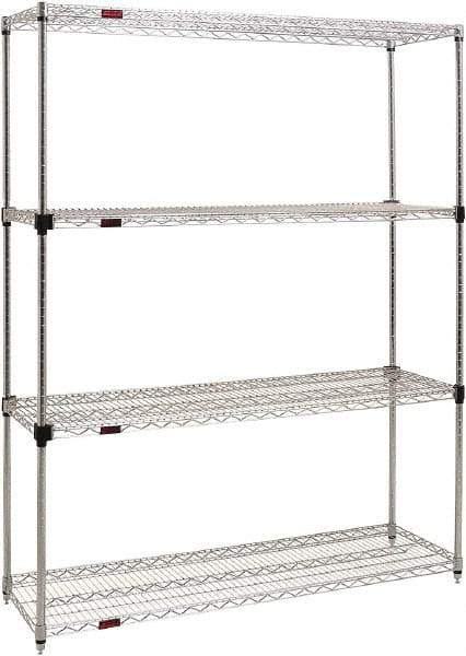 Eagle MHC - 4 Shelf Eagle MHC Wire Shelving - Starter Unit - 60" Wide x 24" Deep x 74" High, - Caliber Tooling