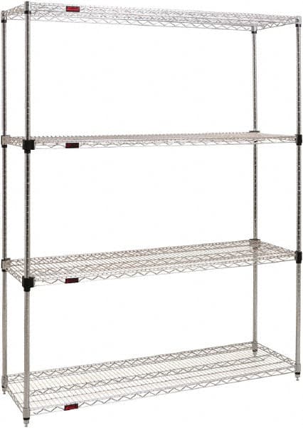 Eagle MHC - 4 Shelf Eagle MHC Wire Shelving - Starter Unit - 48" Wide x 24" Deep x 74" High, - Caliber Tooling