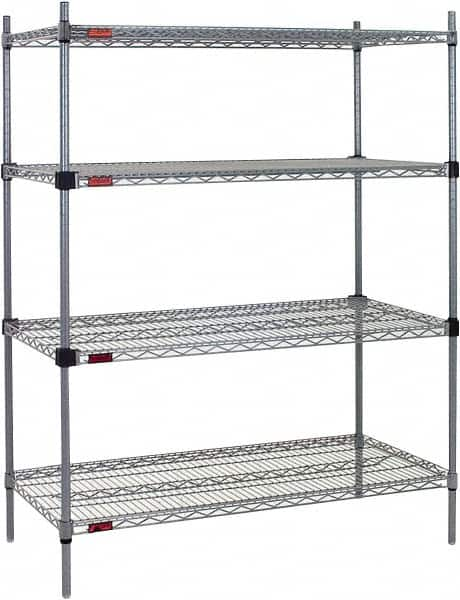 Eagle MHC - 4 Shelf Eagle MHC Wire Shelving - Starter Unit - 72" Wide x 18" Deep x 74" High, - Caliber Tooling