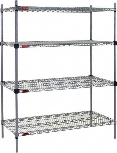 Eagle MHC - 4 Shelf Eagle MHC Wire Shelving - Starter Unit - 48" Wide x 18" Deep x 74" High, - Caliber Tooling