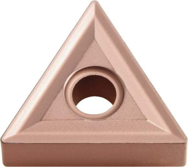 Kyocera - TNMG332 NONE Grade CA320 Carbide Turning Insert - TiCN/Al2O3 Finish, 60° Triangle, 3/8" Inscr Circle, 3/16" Thick, 1/32" Corner Radius - Caliber Tooling