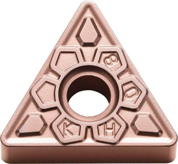 Kyocera - TNMG333 KH Grade CA320 Carbide Turning Insert - TiCN/Al2O3 Finish, 60° Triangle, 3/8" Inscr Circle, 3/16" Thick, 3/64" Corner Radius - Caliber Tooling