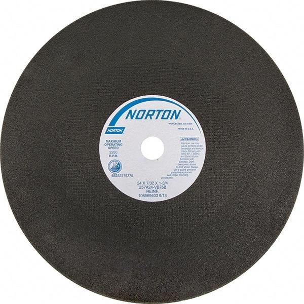 Norton - 24" Aluminum Oxide Cutoff Wheel - 7/32" Thick, 1-3/4" Arbor - Caliber Tooling