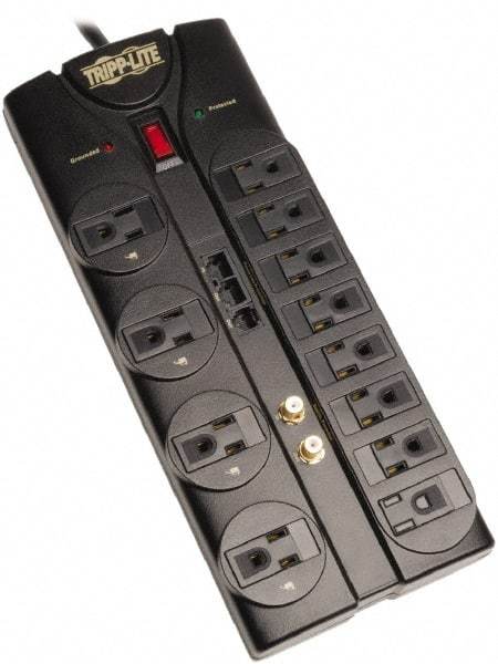 Tripp-Lite - 12 Outlets, 120 VAC15 Amps, 8' Cord, Power Outlet Strip - Floor, Keyhole Mount, 5-15 NEMA Configuration, 12.04" Strip - Caliber Tooling