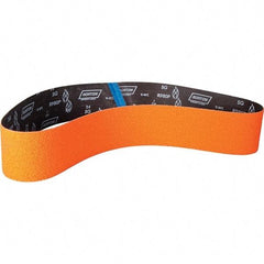 Norton - 4" Wide x 60" OAL, 120 Grit, Ceramic Abrasive Belt - Ceramic, Coated, Y Weighted Cloth Backing - Caliber Tooling