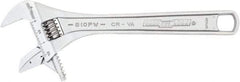 Channellock - 1-9/16" Jaw Capacity, 10" Standard Adjustable Wrench - Chrome Vanadium Steel, Chrome Finish, 10-1/4" OAL - Caliber Tooling