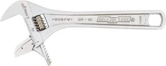 Channellock - 1-1/16" Jaw Capacity, 6" Standard Adjustable Wrench - Chrome Vanadium Steel, Chrome Finish, 6-3/8" OAL - Caliber Tooling