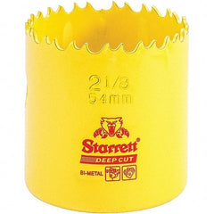 Starrett - 2-1/8" Diam, 2" Cutting Depth, Hole Saw - High Speed Steel Saw, Toothed Edge - Caliber Tooling