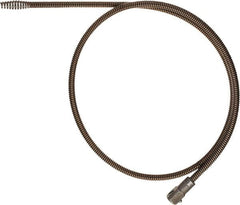 Milwaukee Tool - 0.3333" x 4' Drain Cleaning Machine Cable - Bulb Auger, 2" to 4" Pipe, Use with Milwaukee Urinal Augers - Caliber Tooling