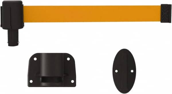 Banner Stakes - 6.61" High x 15' Long x 2" Wide Wall Mount Barrier - Plastic & Polyester, Matte Finish, Orange, Used As Is - Caliber Tooling