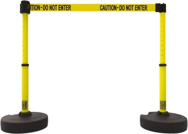 Banner Stakes - 42" High Plastic Pedestrian Barrier - 15' Long Rope - Caliber Tooling