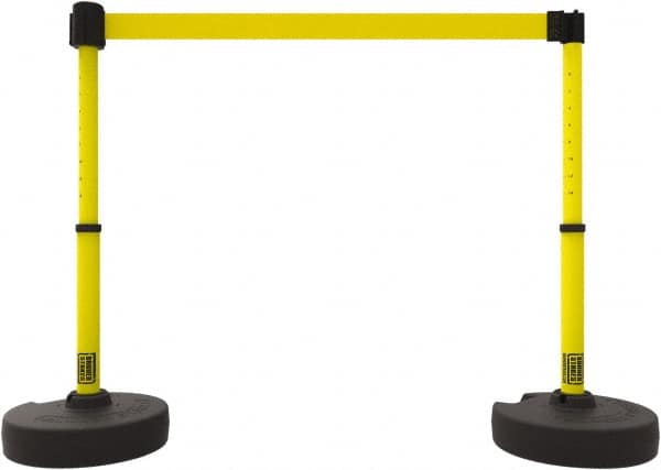 Banner Stakes - 42" High Plastic Pedestrian Barrier - 15' Long Rope - Caliber Tooling