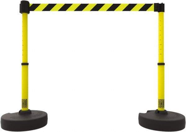 Banner Stakes - 42" High Plastic Pedestrian Barrier - 15' Long Rope - Caliber Tooling