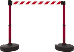 Banner Stakes - 42" High Plastic Pedestrian Barrier - 15' Long Rope - Caliber Tooling