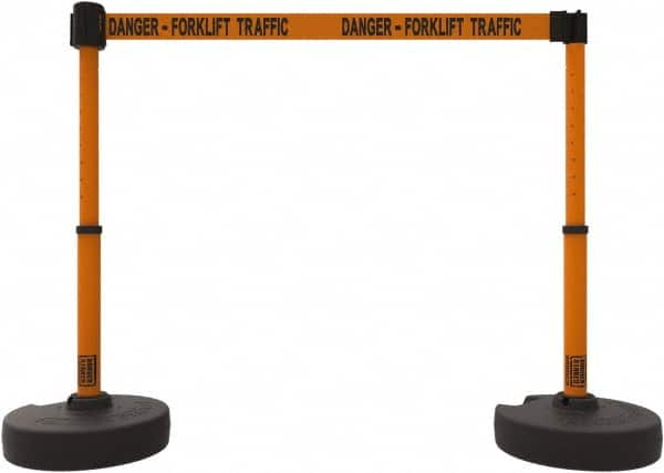 Banner Stakes - 42" High Plastic Pedestrian Barrier - 15' Long Rope - Caliber Tooling