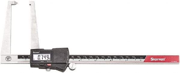 Starrett - 0 to 6" Range 0.0005" Resolution, Electronic Caliper - Stainless Steel with 1-1/2" Stainless Steel Jaws - Caliber Tooling