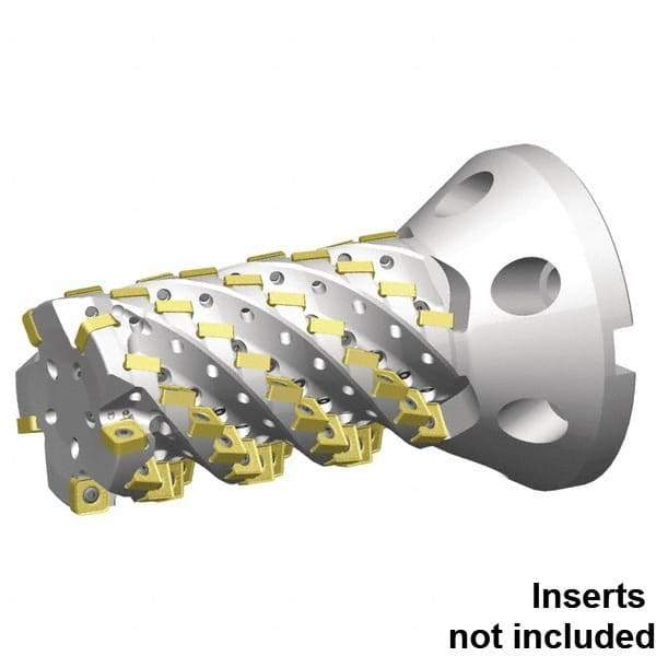 Kennametal - 115 Inserts, 3" Cut Diam, 46.2mm Arbor Diam, 9.2938" Max Depth of Cut, Indexable Square-Shoulder Face Mill - 0° Lead Angle, 11-1/2" High, SNHJ1206.. Insert Compatibility, Through Coolant, Series HARVI Ultra 8X - Caliber Tooling