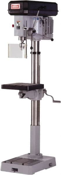 Dake - 14-1/8" Swing, Step Pulley Drill Press - 9 Speed, 1/2 hp, Single Phase - Caliber Tooling