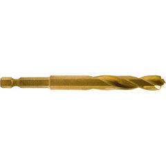 Mechanics Drill Bit: 3/8″ Dia, 135 ™, High Speed Steel, Straight-Cylindrical Shank, Pilot Point TiAlN Finish, 4″ OAL, RH Cut