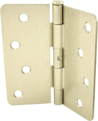 Hager - 4" Wide x 4" High 1/4 Radius Residential Hinge - Round Edge, Steel, Satin Nickel Finish - Caliber Tooling