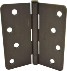 Hager - 4" Wide x 4" High 1/4 Radius Residential Hinge - Round Edge, Steel, Bronze Finish - Caliber Tooling